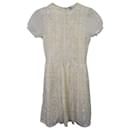 Red Valentino Puffed Sleeve Dress in Cream Polyamide Lace