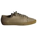 Saint Laurent SL/06 Court Classic Low-Top Sneakers in Beige Calfskin Leather