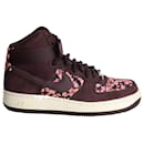 Nike x Liberty London Air Force 1 Sneakers alte in pelle scamosciata bordeaux