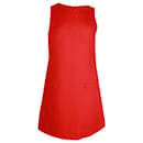 Victoria Beckham Sleeveless A-Line Dress in Red Wool