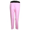 Pantalon droit Celine en laine rose - Céline