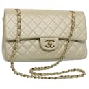 CHANEL Matelasse 25 Double Chain Flap Shoulder Bag Lamb Skin Gold CC Auth 51277A - Chanel