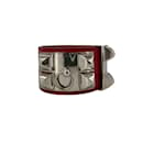 Bracelet en cuir pour collier de chien rouge - Hermès