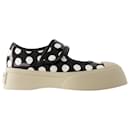 Baskets Mary Jane - Marni - Cuir - Noir/Lily White