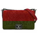 Chanel Red Medium Caviar Boy Flap Bag