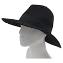 CHAPEAU MAISON MICHEL VIRGINIE S 57 CM EN FEUTRE NOIR BLACK FELT HAT - Maison Michel