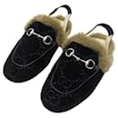NEUF CHAUSSURES GUCCI MULES PRINCETOWN GG VELOURS 34 VELVET SHOES - Gucci