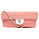 VINTAGE SAC A MAIN CHANEL EAST WEST CHOCOLATE BAR ROSE TOILE HAND BAG - Chanel
