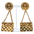 Chanel CC Classic Flap Bag Earrings Metal Earrings in Good condition