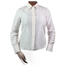 Camisa de seda color crema - talla US 8 - Carolina Herrera