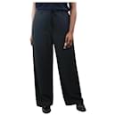 Navy blue silk and linen blend pocket trousers - size US 8 - The row