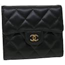 CHANEL Matelasse Classic Small Flap Wallet Caviar Skin Black CC Auth yk8350 - Chanel