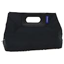 Burberrys Nova Check Blue Label Hand Bag Nylon Black Beige Auth hk826 - Autre Marque