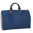 Louis Vuitton Epi Speedy 35 Bolsa de Mão Azul Toledo M42995 Autenticação de LV 51619