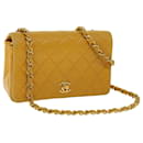 CHANEL Matelasse Bolso de hombro con cadena y cierre giratorio Piel de cordero Naranja CC Auth 51273EN - Chanel