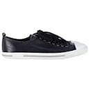 Prada Lace Up Sneakers in Navy Blue Leather 