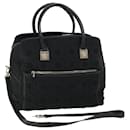 Gianni Versace Boston Bag Canvas Black Auth bs7914