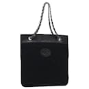 CHANEL Shoulder Bag Cotton Black CC Auth bs7858 - Chanel