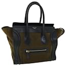 CELINE Luggage Mini Hand Bag Suede Leather Khaki Auth ep1582 - Céline