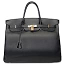 HERMES BIRKIN BAG 40 in black leather - 101391 - Hermès