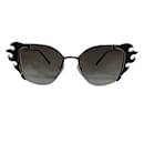 Prada Black / white / silver 2018 Flame Cat-Eye Sunglasses