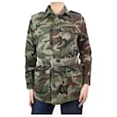 Green camouflage belted military jacket - size S - Saint Laurent