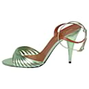 Green leather metallic open-toe heels  - size EU 38 - Saint Laurent