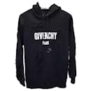 Givenchy Destroyed Logo Hoodie aus schwarzer Baumwolle