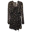 Zimmermann Radiate Floral Lace-Up Playsuit Romper in Black Viscose