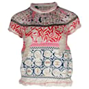 Chanel High-Neck Printed Top in Multicolor Cotton