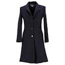 Stella McCartney Long Coat in Navy Blue Wool - Stella Mc Cartney