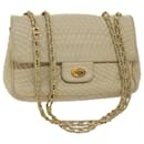 BALLY Quilted Chain Shoulder Bag Leather Beige Auth yk8364b - Bally