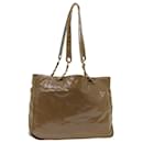 CHANEL Shoulder Bag Patent leather Brown CC Auth bs7959 - Chanel