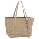 Jimmy Choo Pimlico Einkaufstasche Leder Beige Auth ep1499