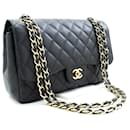 CHANEL Classic Large 11" Chain Shoulder Bag W Flap Black Caviar - Chanel