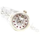 ROLEX Datejust white Shell 10p ruby 18KYG combination Ref.79173NGR F series Mens - Rolex