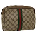 GUCCI GG Canvas Web Sherry Line Clutch Bag Beige Red Green 89 01 012 Auth ep1565 - Gucci