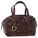 Christian Dior Canage Shoulder Bag Patent leather Wine Red Auth bs8029