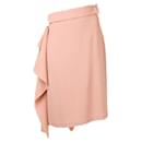 MAISON FLANEUR ROSE MIDI SKIRT WITH RUFFLED PANEL. - Autre Marque