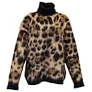 Dolce & Gabbana Leopard Turtleneck Sweater in Animal Print Mohair