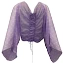 Valentino Polka Dot Shrug in Purple Silk