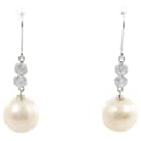 [LuxUness] 10k Gold Zirconia Pearl Drop Earrings Metal Earrings in Excellent condition - & Other Stories
