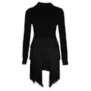 Mugler Fringed Mini Dress in Black Wool - Thierry Mugler