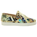 Christian Louboutin Pik Boat Spike Red Sole Sneakers in Multicolor Patent Leather