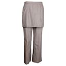Pantalones de pernera recta con panel drapeado a cuadros Pinella de Dries Van Noten en lana marrón