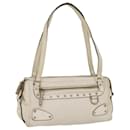 Gianni Versace Shoulder Bag Leather White Auth bs7915