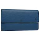 LOUIS VUITTON Epi Porte Tresor International Carteira Longa Azul M63385 auth 52794 - Louis Vuitton
