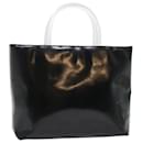 PRADA Borsa a mano Pelle verniciata Nera Trasparente Auth fm2716 - Prada