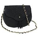 BALLY Chain Shoulder Bag Leather Black Auth bs7937 - Bally