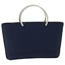 CHANEL Hand Bag Canvas Navy CC Auth bs8016 - Chanel